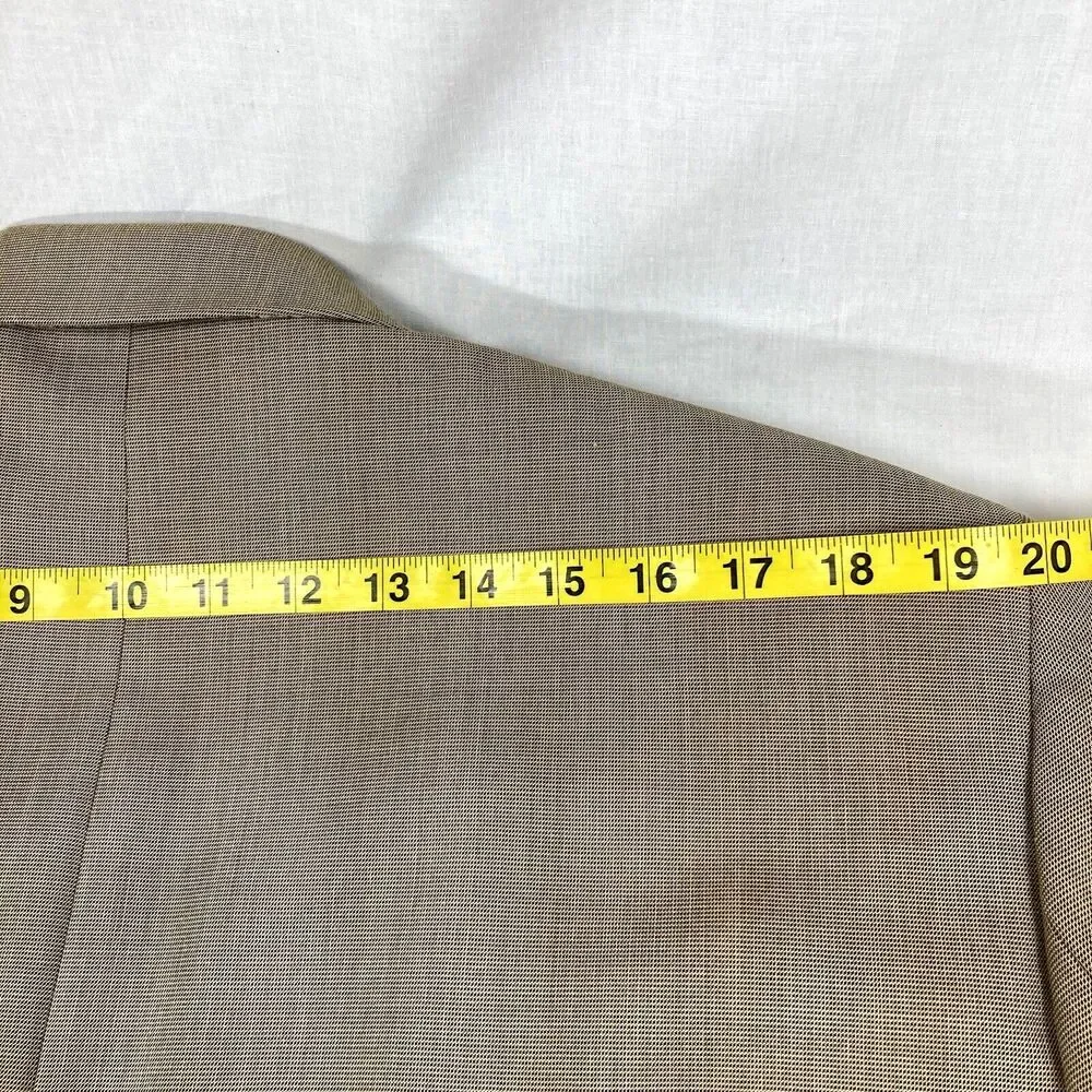 Saddlebred Sports Coat Nailhead Microcheck Beige Brown 44 Stanford Career Preppy